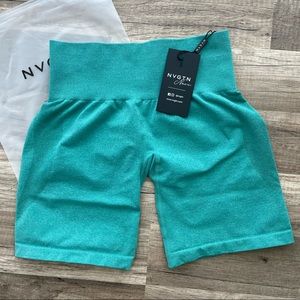 NVGTN Turquoise Contour Seamless Shorts SMALL NWT